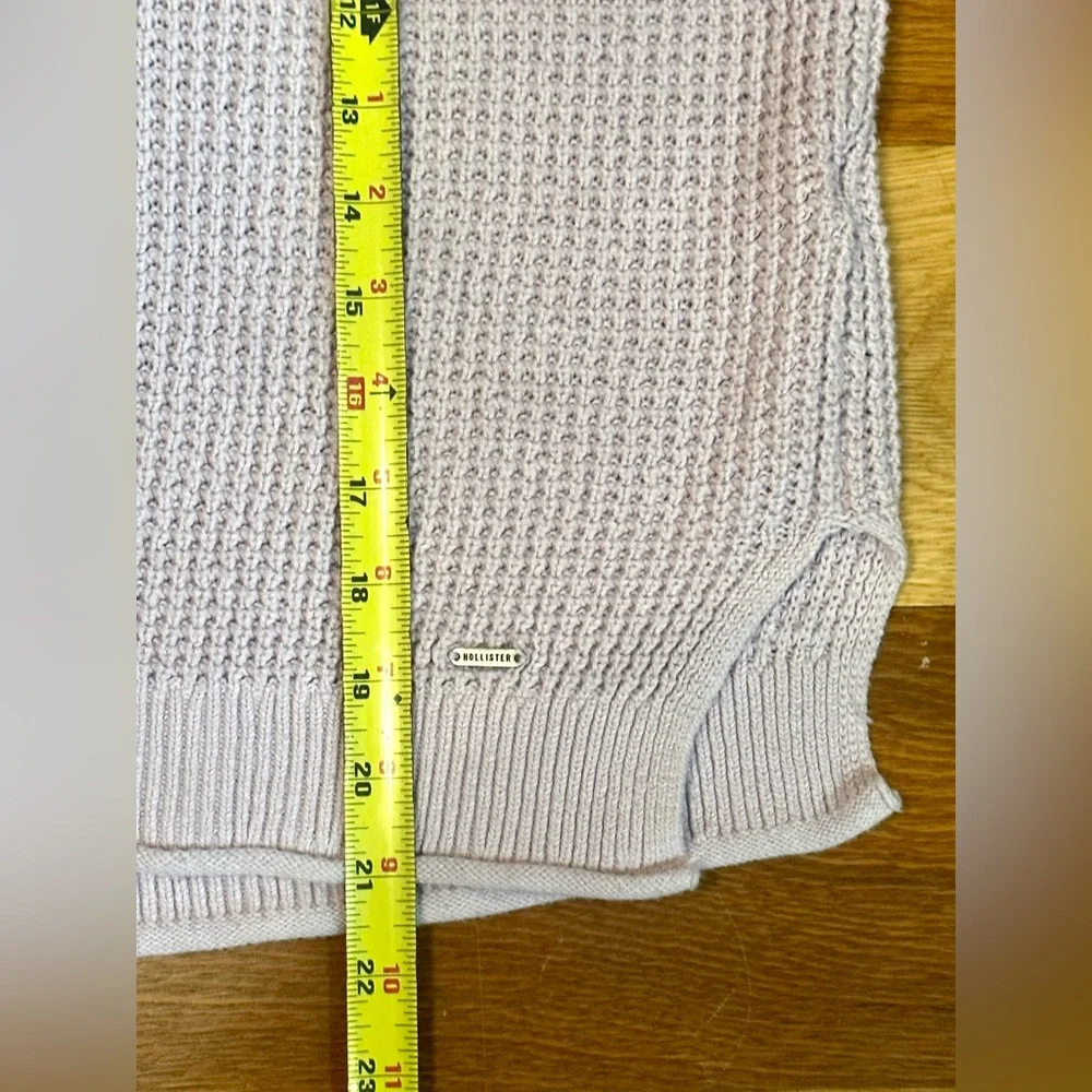 Hollister Knit Waffle Style Crew neck Light Pink Cardigan Sweater Large - Picture 7 of 7